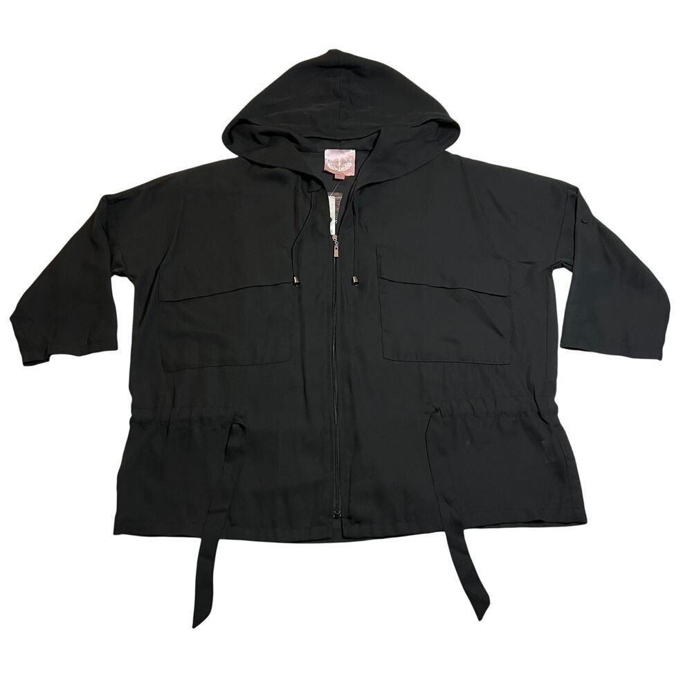 NEW Romeo & Juliet Couture Lightweight Oversized Full Zip Hood Jacket Size S